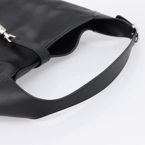 GUCCI Jackie Shoulder Bag Leather 2way Black Silver 764202 Auth SW2671SAM