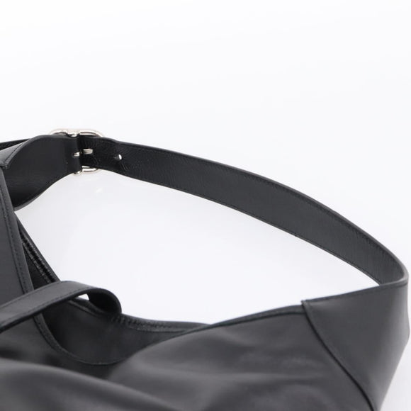 GUCCI Jackie Shoulder Bag Leather 2way Black Silver 764202 Auth SW2671SAM