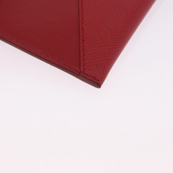PRADA Chain Wallet Pouch Safifano Red Gold Tone Auth SW2674V