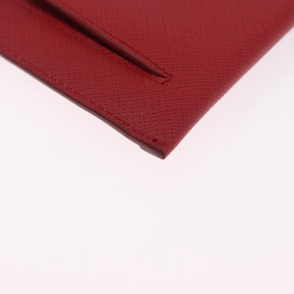 PRADA Chain Wallet Pouch Safifano Red Gold Tone Auth SW2674V