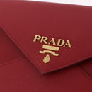 PRADA Chain Wallet Pouch Safifano Red Gold Tone Auth SW2674V-19