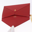 PRADA Chain Wallet Pouch Safifano Red Gold Tone Auth SW2674V-9