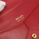 PRADA Chain Wallet Pouch Safifano Red Gold Tone Auth SW2674V-20