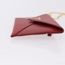 PRADA Chain Wallet Pouch Safifano Red Gold Tone Auth SW2674V-3