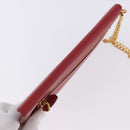 PRADA Chain Wallet Pouch Safifano Red Gold Tone Auth SW2674V-6