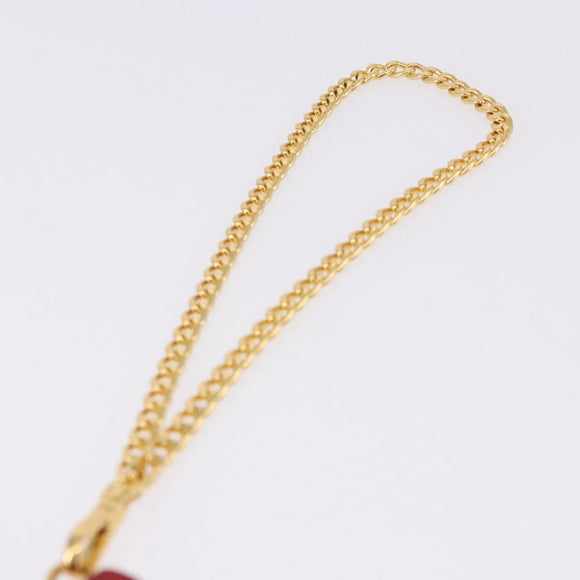 PRADA Chain Wallet Pouch Safifano Red Gold Tone Auth SW2674V