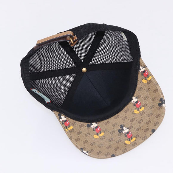 GUCCI Disney MicroGG Supreme Baseball Cap PVC Beige 602979 Auth SW2676SAM