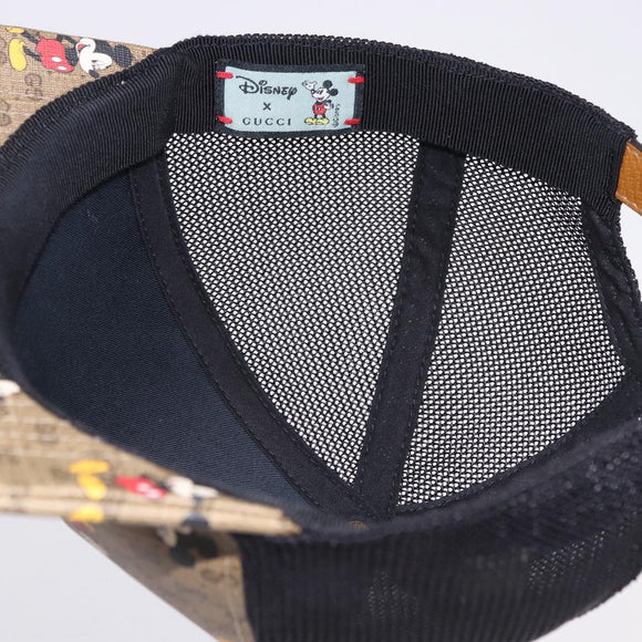 GUCCI Disney MicroGG Supreme Baseball Cap PVC Beige 602979 Auth SW2676SAM