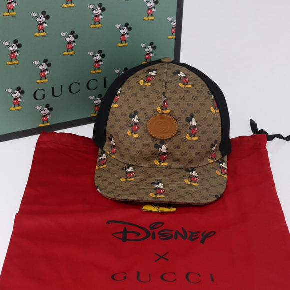 GUCCI Disney MicroGG Supreme Baseball Cap PVC Beige 602979 Auth SW2676SAM