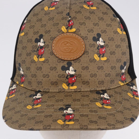 GUCCI Disney MicroGG Supreme Baseball Cap PVC Beige 602979 Auth SW2676SAM
