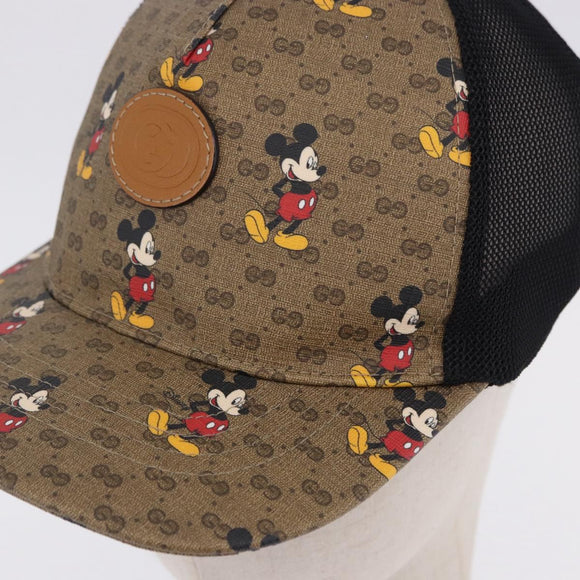GUCCI Disney MicroGG Supreme Baseball Cap PVC Beige 602979 Auth SW2676SAM