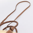 Miu Miu Woven Fabric Hand Bag Raffia 2way Beige Gold Auth SW2677SAM-15