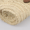 Miu Miu Woven Fabric Hand Bag Raffia 2way Beige Gold Auth SW2677SAM-18