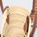 Miu Miu Woven Fabric Hand Bag Raffia 2way Beige Gold Auth SW2677SAM-20