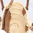 Miu Miu Woven Fabric Hand Bag Raffia 2way Beige Gold Auth SW2677SAM-21