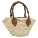 Miu Miu Woven Fabric Hand Bag Raffia 2way Beige Gold Auth SW2677SAM-2