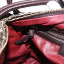 BOTTEGAVENETA Shoulder Bag Satin Brown Gold Tone Auth SW2678V-21
