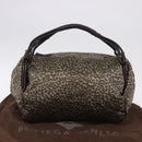 BOTTEGAVENETA Shoulder Bag Satin Brown Gold Tone Auth SW2678V-12