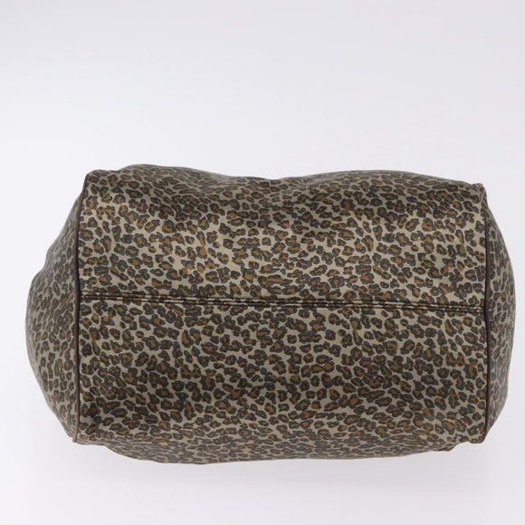 BOTTEGAVENETA Shoulder Bag Satin Brown Gold Tone Auth SW2678V