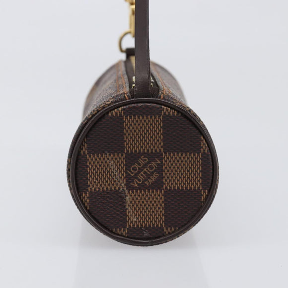 LOUIS VUITTON Damier Ebene Papillon Pouch LV Auth SW2679