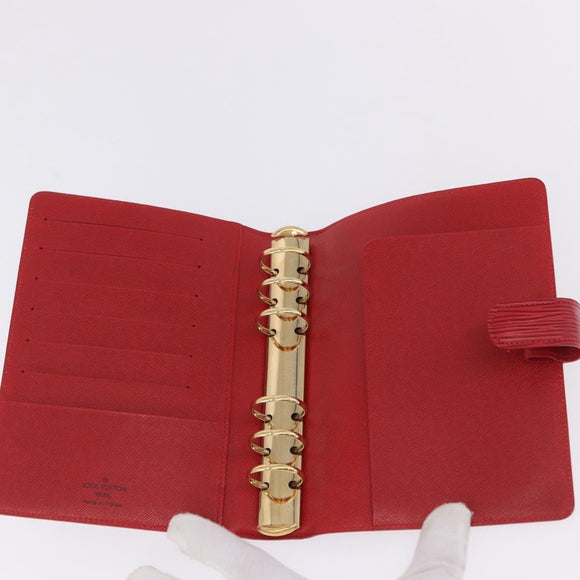 LOUIS VUITTON Epi Agenda MM Day Planner Cover Red R20047 LV Auth SW2682