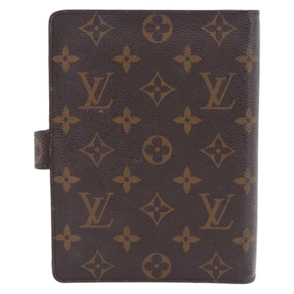 LOUIS VUITTON Monogram Agenda MM Day Planner Cover R20105 LV Auth SW2683