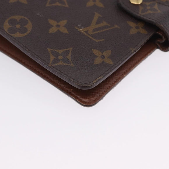 LOUIS VUITTON Monogram Agenda MM Day Planner Cover R20105 LV Auth SW2683