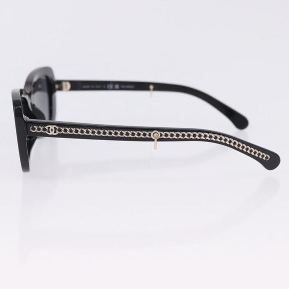 CHANEL COCO Mark Chain Rectangle Shape Sunglasses plastic CC Auth SW2687SAM
