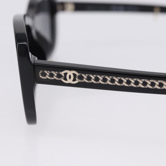CHANEL COCO Mark Chain Rectangle Shape Sunglasses plastic CC Auth SW2687SAM