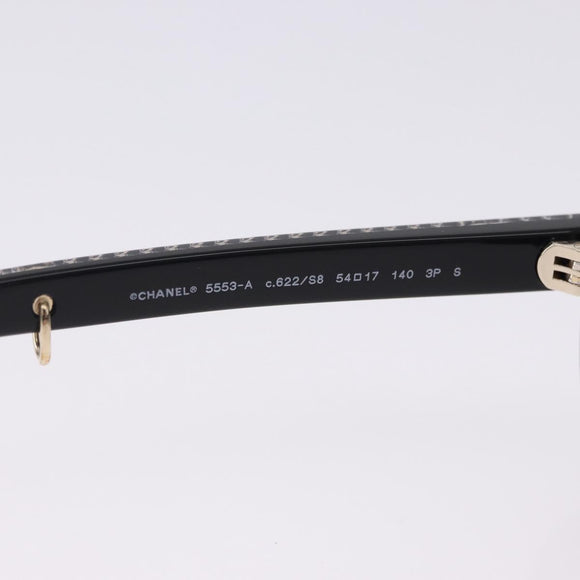 CHANEL COCO Mark Chain Rectangle Shape Sunglasses plastic CC Auth SW2687SAM