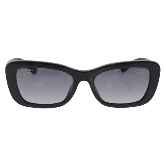 CHANEL COCO Mark Chain Rectangle Shape Sunglasses plastic CC Auth SW2687SAM