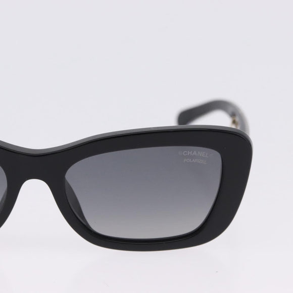CHANEL COCO Mark Chain Rectangle Shape Sunglasses plastic CC Auth SW2687SAM