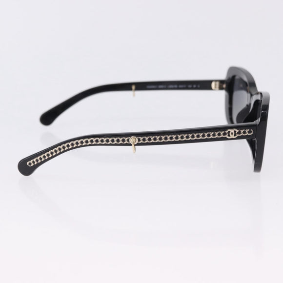 CHANEL COCO Mark Chain Rectangle Shape Sunglasses plastic CC Auth SW2687SAM