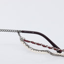 CHANEL COCO Mark Pearl Triple Chain Gradient Sunglasses plastic Wine Red Silver CC Auth SW2690M-10