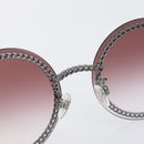 CHANEL COCO Mark Pearl Triple Chain Gradient Sunglasses plastic Wine Red Silver CC Auth SW2690M-15