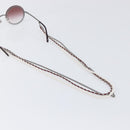 CHANEL COCO Mark Pearl Triple Chain Gradient Sunglasses plastic Wine Red Silver CC Auth SW2690M-18