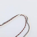 CHANEL COCO Mark Pearl Triple Chain Gradient Sunglasses plastic Wine Red Silver CC Auth SW2690M-20