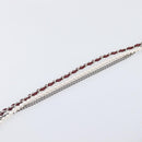CHANEL COCO Mark Pearl Triple Chain Gradient Sunglasses plastic Wine Red Silver CC Auth SW2690M-21