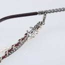 CHANEL COCO Mark Pearl Triple Chain Gradient Sunglasses plastic Wine Red Silver CC Auth SW2690M-22