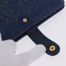 CHANEL COCO Mark Day Planner Cover Denim Blue Gold CC Auth SW2693SAM-18