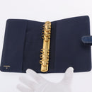 CHANEL COCO Mark Day Planner Cover Denim Blue Gold CC Auth SW2693SAM-7