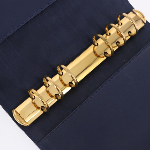 CHANEL COCO Mark Day Planner Cover Denim Blue Gold CC Auth SW2693SAM