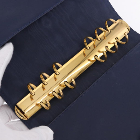 CHANEL COCO Mark Day Planner Cover Denim Blue Gold CC Auth SW2693SAM