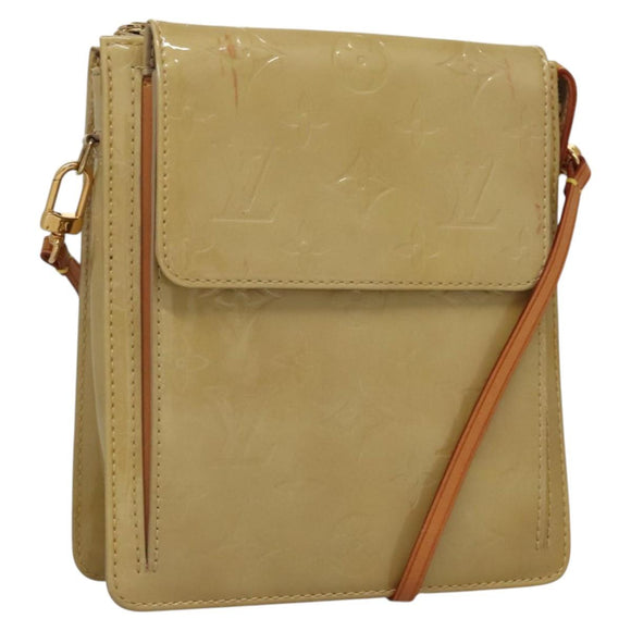 LOUIS VUITTON Monogram Vernis Motto Accessory Pouch Beige M91136 LV Auth sw270