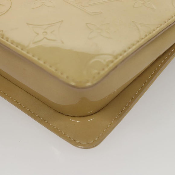 LOUIS VUITTON Monogram Vernis Motto Accessory Pouch Beige M91136 LV Auth sw270