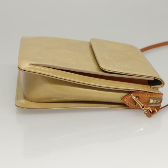 LOUIS VUITTON Monogram Vernis Motto Accessory Pouch Beige M91136 LV Auth sw270