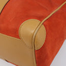 GUCCI Hand Bag Suede Orange Gold Tone 000 0851 Auth SW2761-9