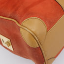 GUCCI Hand Bag Suede Orange Gold Tone 000 0851 Auth SW2761-14