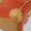 GUCCI Hand Bag Suede Orange Gold Tone 000 0851 Auth SW2761-15