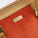GUCCI Hand Bag Suede Orange Gold Tone 000 0851 Auth SW2761-18